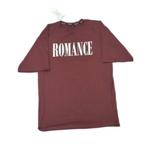"ROMANCE" Graphic Dove Print T-Shirt – Maroon