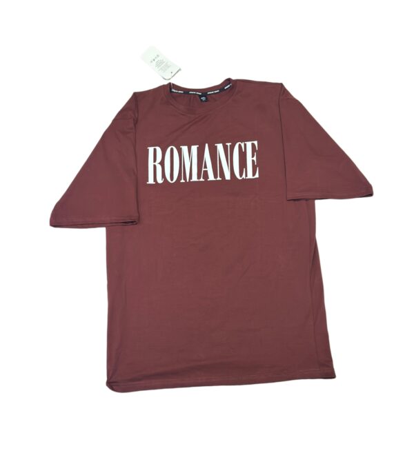 "ROMANCE" Graphic Dove Print T-Shirt – Maroon